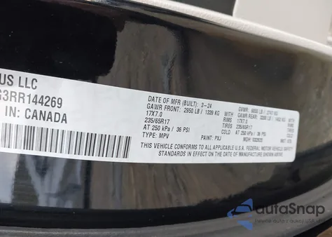 2024 Chrysler Pacifica Touring L from USA, damaged, VIN 2C4RC1BG3RR144269